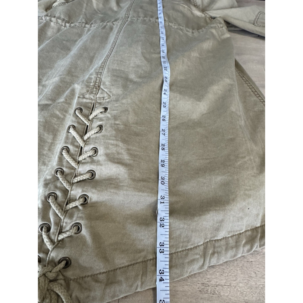 Free People We The Free khaki utility parka jacket Removable Fur Collar Liner M - Picture 12 of 12